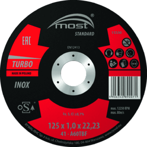 Afbraamschijf  Inox standaard 115 mm. MOST