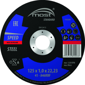 Afbraamschijf  staal standaard 115 mm. MOST