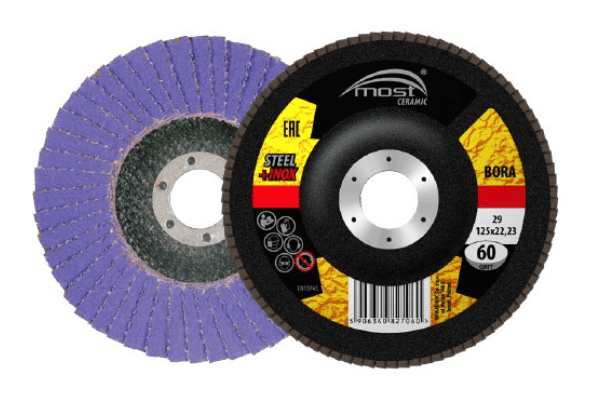 Lamellenslijpschijf CERAMIC BORA 125 mm. MOST