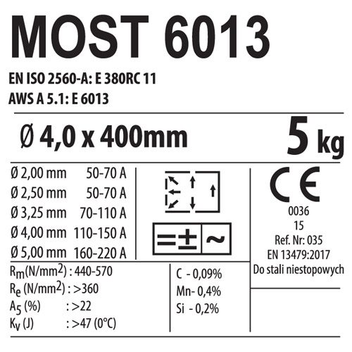 Elektrode 6013 4,0 x 400 mm MOST - Afbeelding 2