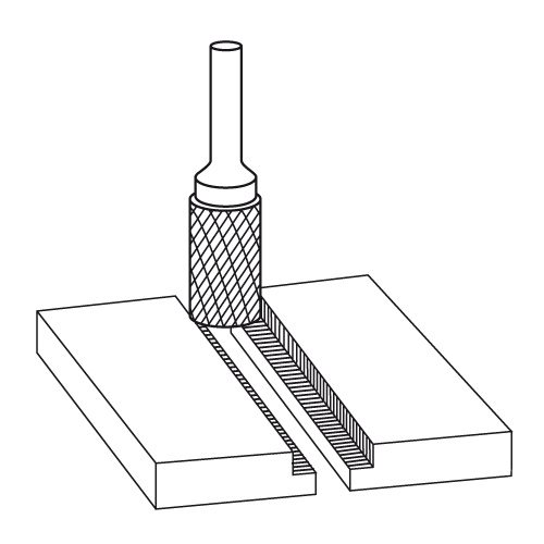 ALU CUT PRO freesstift B1225ALU– Cilindrisch met afgeschuinde kop B – Ø12 × 25 mm – schacht Ø6 mm - Afbeelding 2