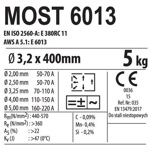 Elektrode 6013 3,2 x 400 mm MOST - Afbeelding 2