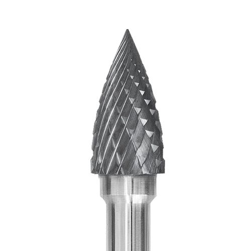 Hardmetalen freesstift – boomvorm met punt – schacht Ø6 mm – PRO